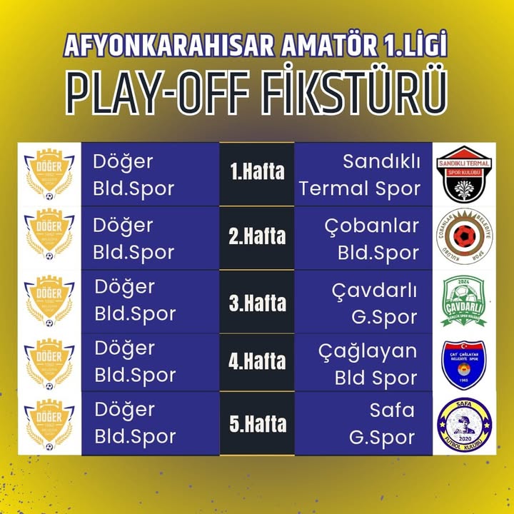 Döğer Belediyesi'nden Play-off Maç Fikstürü Açıklaması