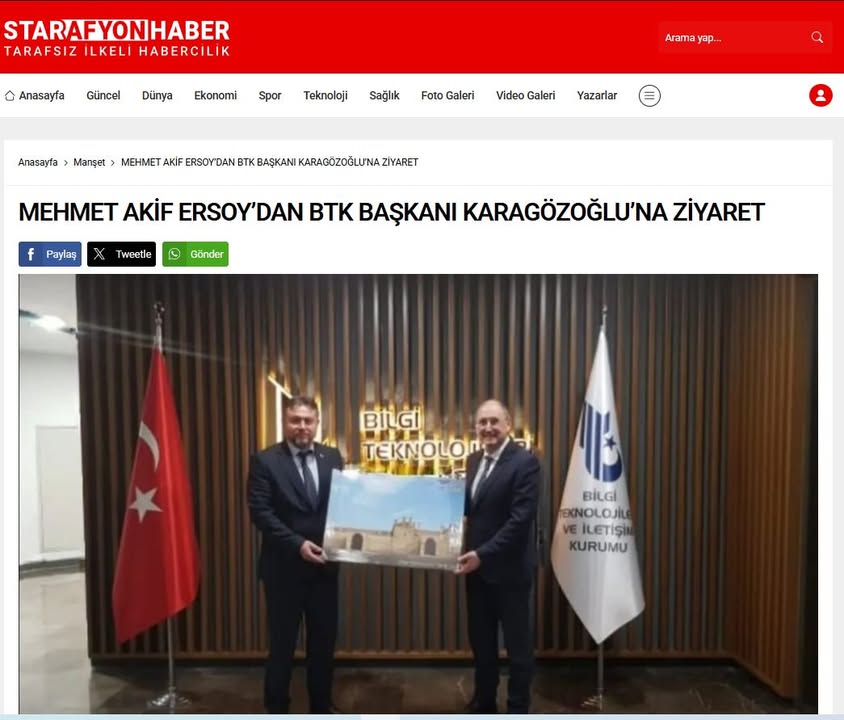 Döğer Belediyesi BTK Ziyareti Afyonkarahisar Basınında Yer Aldı